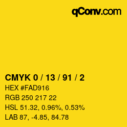 Color code: CMYK 0 / 13 / 91 / 2 | qconv.com