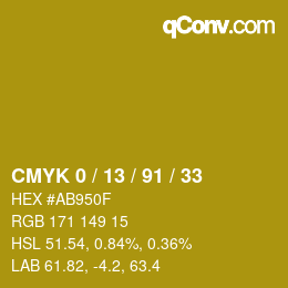 Color code: CMYK 0 / 13 / 91 / 33 | qconv.com