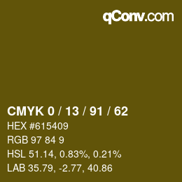 Color code: CMYK 0 / 13 / 91 / 62 | qconv.com