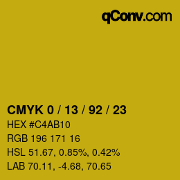 Color code: CMYK 0 / 13 / 92 / 23 | qconv.com
