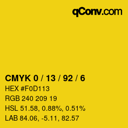 Color code: CMYK 0 / 13 / 92 / 6 | qconv.com