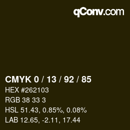 カラーコード: CMYK 0 / 13 / 92 / 85 | qconv.com