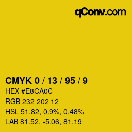 Color code: CMYK 0 / 13 / 95 / 9 | qconv.com