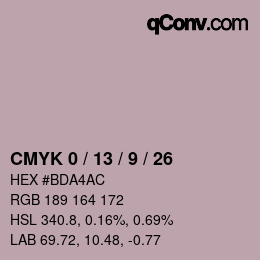カラーコード: CMYK 0 / 13 / 9 / 26 | qconv.com