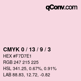 カラーコード: CMYK 0 / 13 / 9 / 3 | qconv.com