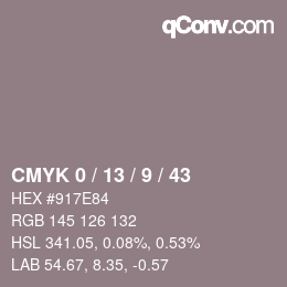 カラーコード: CMYK 0 / 13 / 9 / 43 | qconv.com