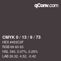 Color code: CMYK 0 / 13 / 9 / 73 | qconv.com