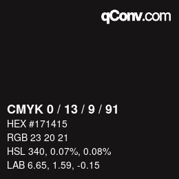 Color code: CMYK 0 / 13 / 9 / 91 | qconv.com