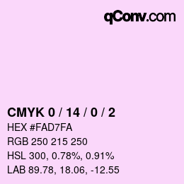 Farbcode: CMYK 0 / 14 / 0 / 2 | qconv.com