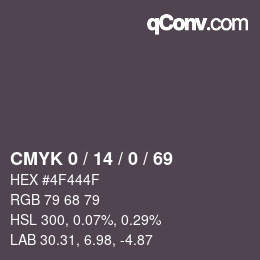 Color code: CMYK 0 / 14 / 0 / 69 | qconv.com