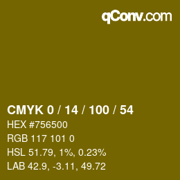 Color code: CMYK 0 / 14 / 100 / 54 | qconv.com