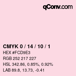 カラーコード: CMYK 0 / 14 / 10 / 1 | qconv.com