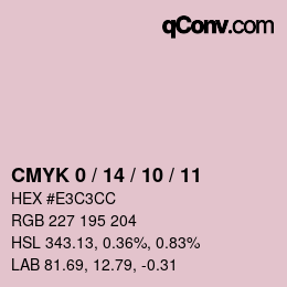 颜色代码: CMYK 0 / 14 / 10 / 11 | qconv.com