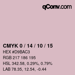 颜色代码: CMYK 0 / 14 / 10 / 15 | qconv.com