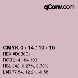 カラーコード: CMYK 0 / 14 / 10 / 16 | qconv.com