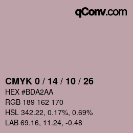 カラーコード: CMYK 0 / 14 / 10 / 26 | qconv.com