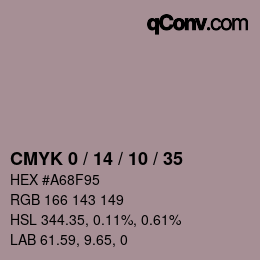 カラーコード: CMYK 0 / 14 / 10 / 35 | qconv.com