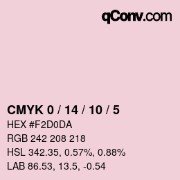 颜色代码: CMYK 0 / 14 / 10 / 5 | qconv.com