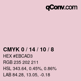 カラーコード: CMYK 0 / 14 / 10 / 8 | qconv.com