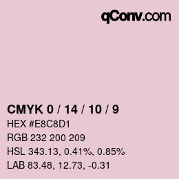颜色代码: CMYK 0 / 14 / 10 / 9 | qconv.com