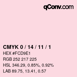 颜色代码: CMYK 0 / 14 / 11 / 1 | qconv.com