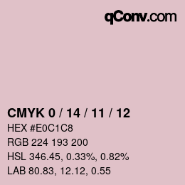 颜色代码: CMYK 0 / 14 / 11 / 12 | qconv.com