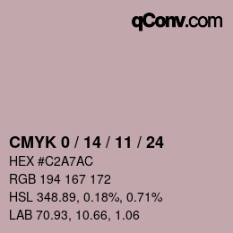 颜色代码: CMYK 0 / 14 / 11 / 24 | qconv.com