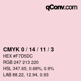 カラーコード: CMYK 0 / 14 / 11 / 3 | qconv.com