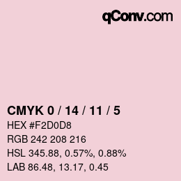 カラーコード: CMYK 0 / 14 / 11 / 5 | qconv.com
