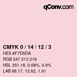 カラーコード: CMYK 0 / 14 / 12 / 3 | qconv.com