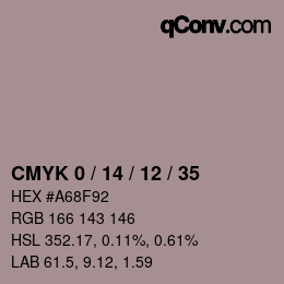 Código de color: CMYK 0 / 14 / 12 / 35 | qconv.com