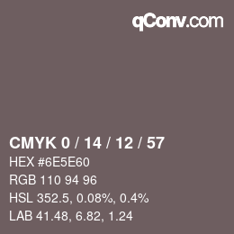 Color code: CMYK 0 / 14 / 12 / 57 | qconv.com