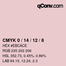 カラーコード: CMYK 0 / 14 / 12 / 8 | qconv.com