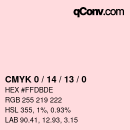 颜色代码: CMYK 0 / 14 / 13 / 0 | qconv.com