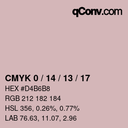 カラーコード: CMYK 0 / 14 / 13 / 17 | qconv.com