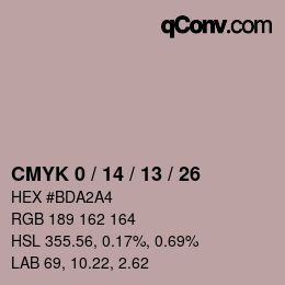 カラーコード: CMYK 0 / 14 / 13 / 26 | qconv.com