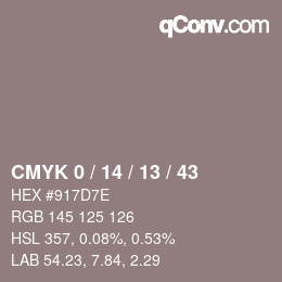 Color code: CMYK 0 / 14 / 13 / 43 | qconv.com