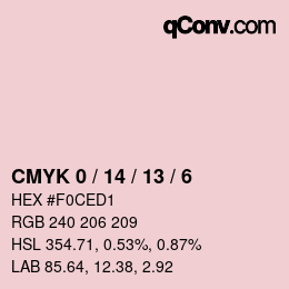 カラーコード: CMYK 0 / 14 / 13 / 6 | qconv.com