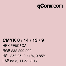 カラーコード: CMYK 0 / 14 / 13 / 9 | qconv.com