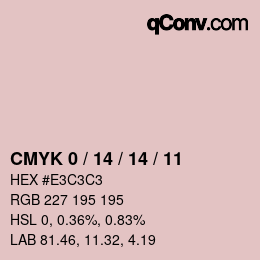 カラーコード: CMYK 0 / 14 / 14 / 11 | qconv.com