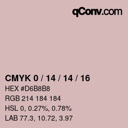 カラーコード: CMYK 0 / 14 / 14 / 16 | qconv.com