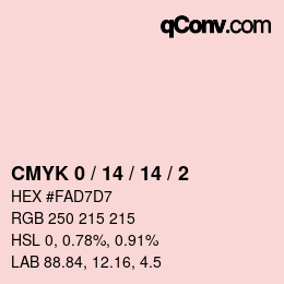 カラーコード: CMYK 0 / 14 / 14 / 2 | qconv.com