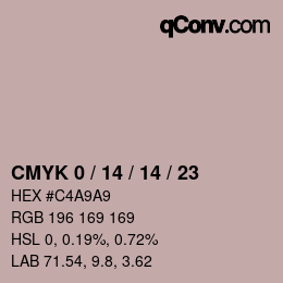 カラーコード: CMYK 0 / 14 / 14 / 23 | qconv.com