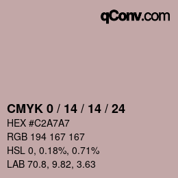カラーコード: CMYK 0 / 14 / 14 / 24 | qconv.com