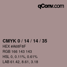 カラーコード: CMYK 0 / 14 / 14 / 35 | qconv.com