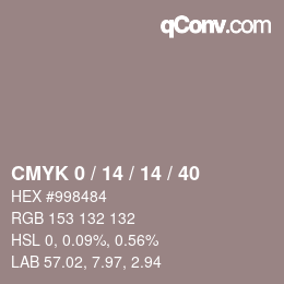 颜色代码: CMYK 0 / 14 / 14 / 40 | qconv.com