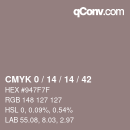 カラーコード: CMYK 0 / 14 / 14 / 42 | qconv.com