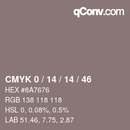 Color code: CMYK 0 / 14 / 14 / 46 | qconv.com