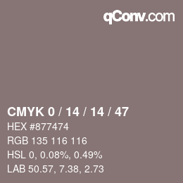 Color code: CMYK 0 / 14 / 14 / 47 | qconv.com