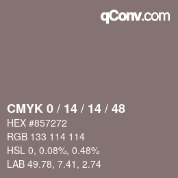 Color code: CMYK 0 / 14 / 14 / 48 | qconv.com